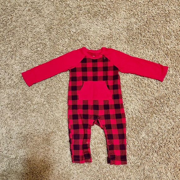 Baby Buffalo Check Plaid Romper 12 Months - Picture 1 of 8